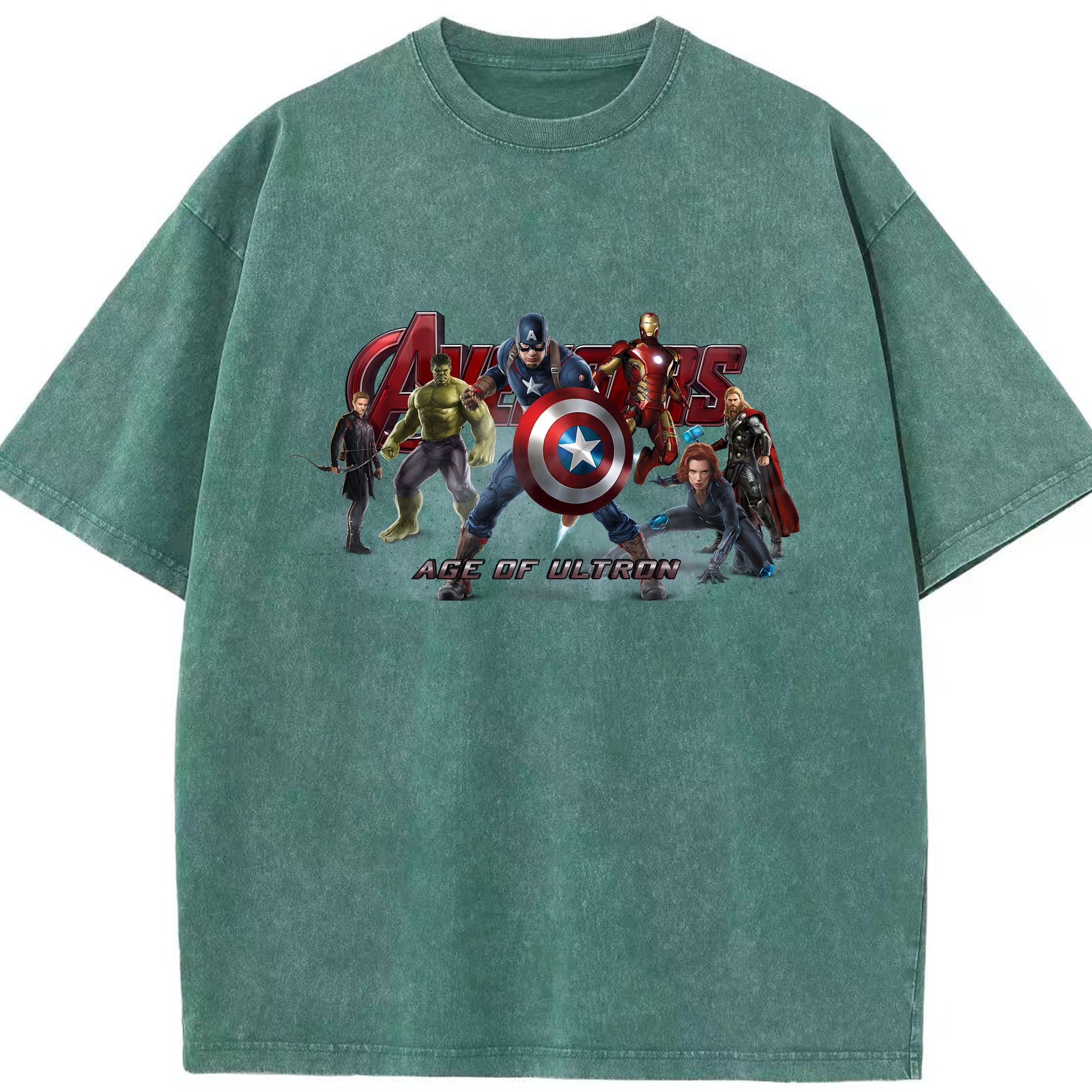 （画像用） アベンジャーズ The Avengers 綿100% ヴィンテージ風 半袖Tシャツ（フロントプリント）